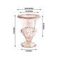 2 Pack Amber Gold Glass Pedestal Flower Vases in Classic Roman Urn Style, 8" Mini Floral Vase Table Centerpieces
