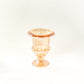 2 Pack Amber Gold Glass Pedestal Flower Vases in Classic Roman Urn Style, 8" Mini Floral Vase Table Centerpieces