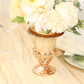 2 Pack Amber Gold Glass Pedestal Flower Vases in Classic Roman Urn Style, 8" Mini Floral Vase Table Centerpieces