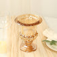 2 Pack Amber Gold Glass Pedestal Flower Vases in Classic Roman Urn Style, 8" Mini Floral Vase Table Centerpieces