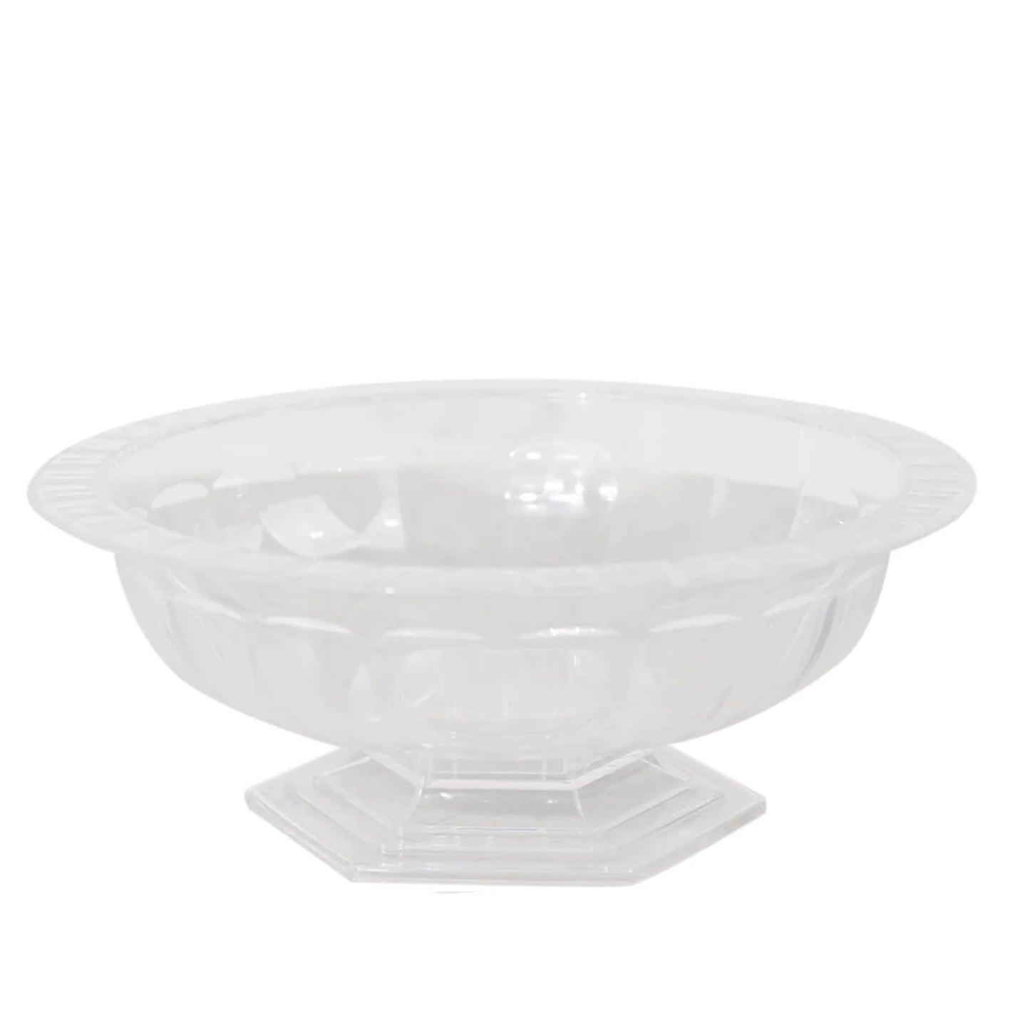 3 Pack Clear Roman Style Footed Compote Flower Bowl Vase, 10" Round Decorative Plastic Pedestal Vase Table Centerpiece