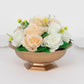 3 Pack Gold Roman Style Footed Compote Flower Bowl Vase, 10" Round Decorative Plastic Pedestal Vase Table Centerpiece