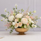 3 Pack Gold Roman Style Footed Compote Flower Bowl Vase, 10" Round Decorative Plastic Pedestal Vase 