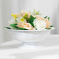 3 Pack White Roman Style Footed Compote Flower Bowl Vase, 10" Round Decorative Plastic Pedestal Vase Table Centerpiece