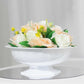 3 Pack White Roman Style Footed Compote Flower Bowl Vase, 10" Round Decorative Plastic Pedestal Vase Table Centerpiece