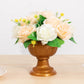 4 Pack Gold Roman Style Plastic Urn Planter Flower Pots, Classic Floral Pedestal Vase Table Centerpieces - 6"