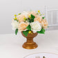 4 Pack Gold Roman Style Plastic Urn Planter Flower Pots, Classic Floral Pedestal Vase Table Centerpieces - 6"