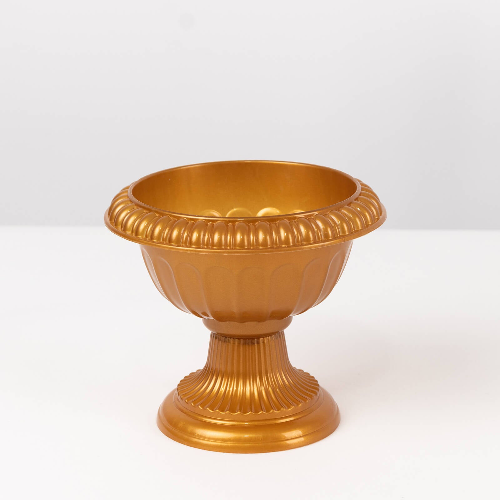 pedestal plastic urn planter 4-Pack Plastic Flower Pot Vases Roman Style Gold 6"