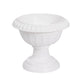 4 Pack White Roman Style Plastic Urn Planter Flower Pots, Classic Floral Pedestal Vase Table Centerpieces - 6"
