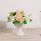 4 Pack White Roman Style Plastic Urn Planter Flower Pots, Classic Floral Pedestal Vase Table Centerpieces - 6"