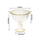 8" Clear Footed Glass Trifle Bowl Dessert Display Stand With Gold Beaded Rim, Compote Pedestal Bowl Flower Vase