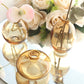 Set of 3 Small Gold Glass Flower Vases With Metallic Gold Rim, Modern Bud Vase Table Centerpieces - Assorted Sizes