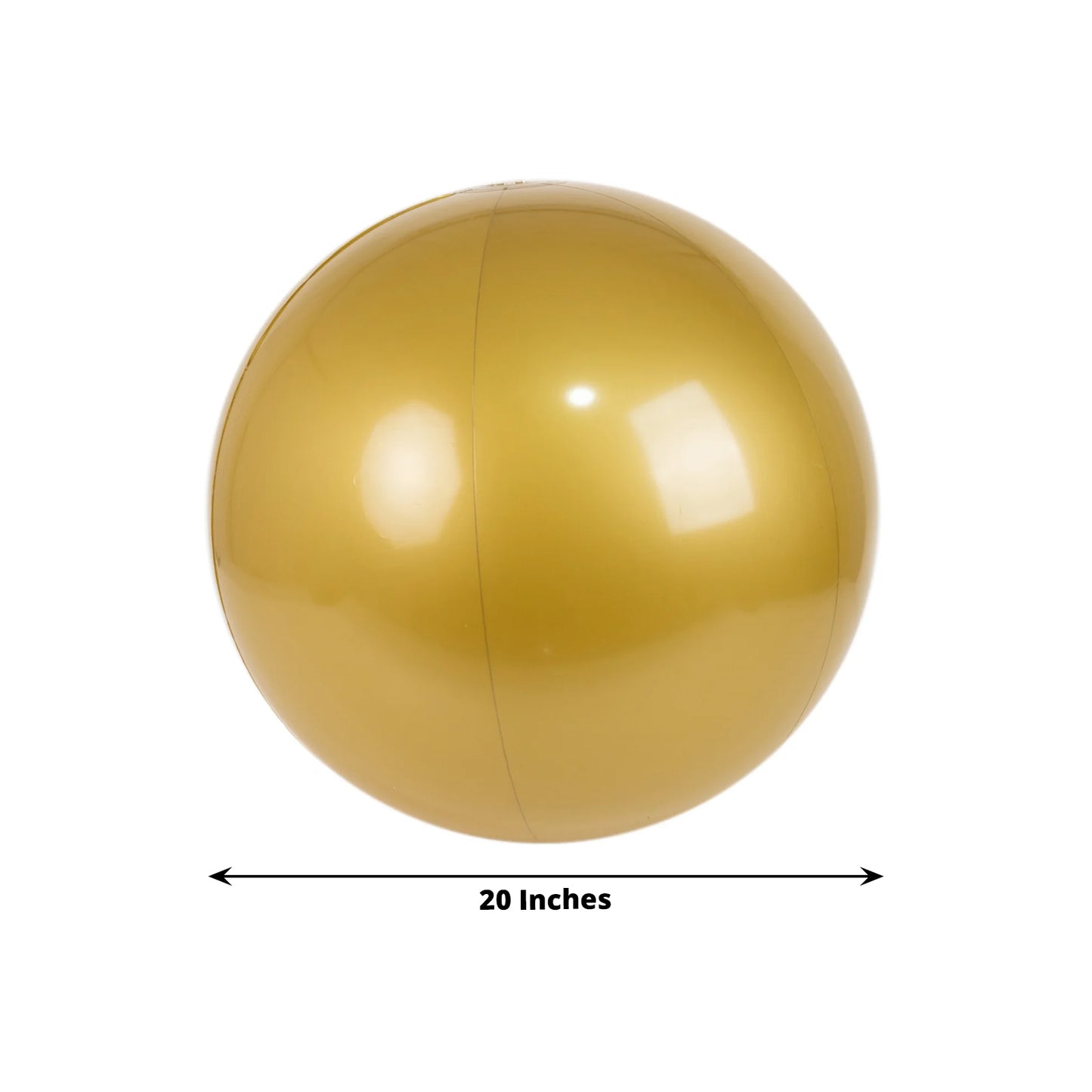 2 Pack 20" Inflatable Gold Decorative Balls - Round Vinyl Pool and Party Balls, Lightweight & Fun