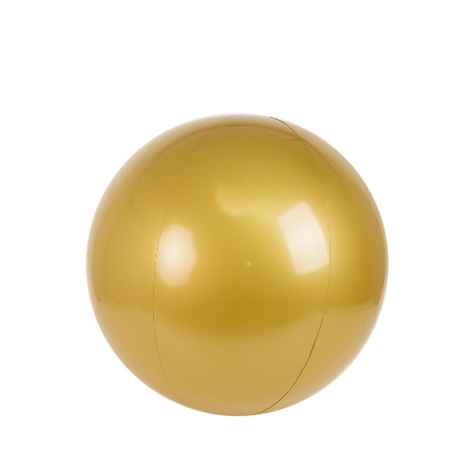 Gold inflatable decorative ball for pool and party use.