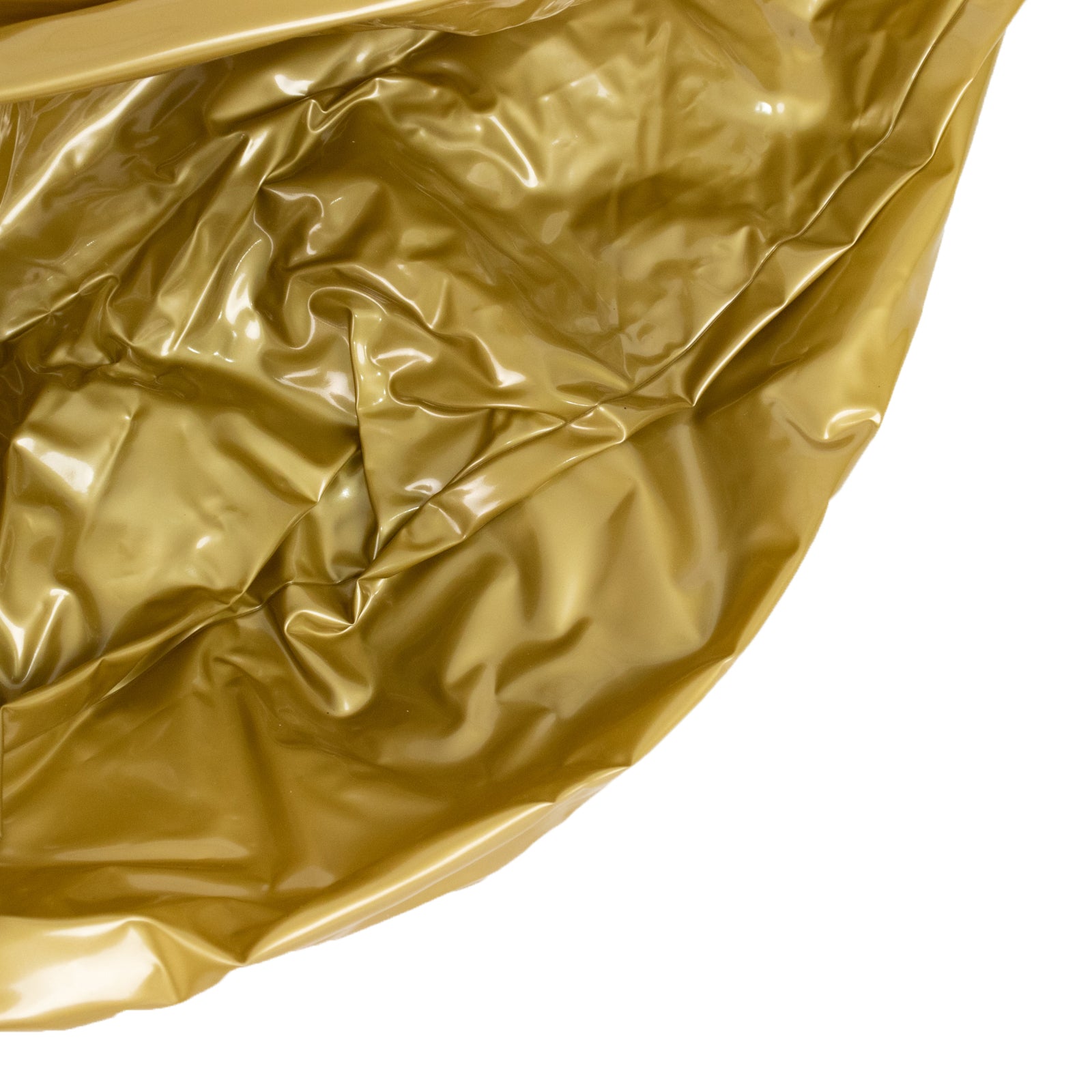 Inflatable gold decorative balls for pool and party fun.
