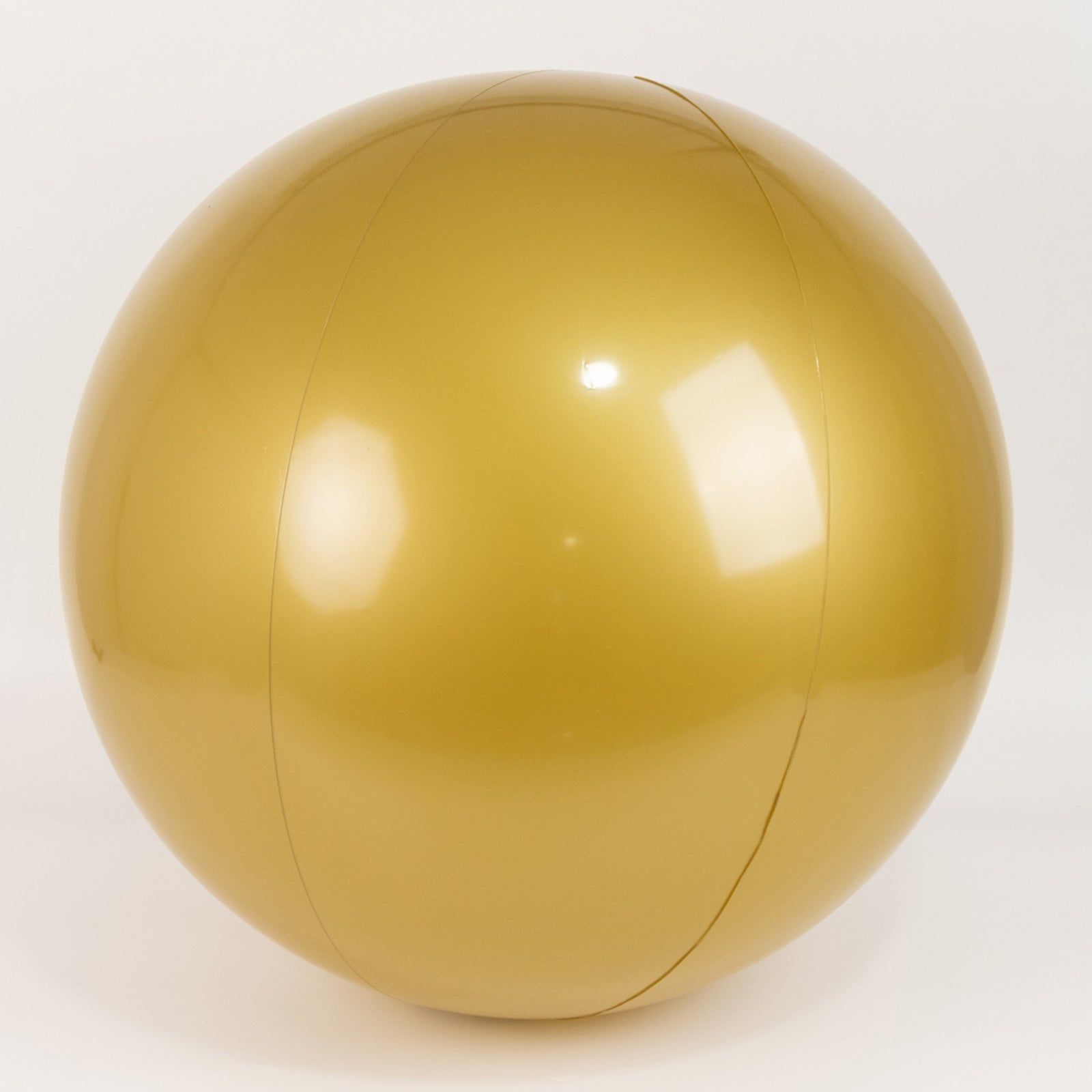 Gold inflatable decorative ball for pool and party use.