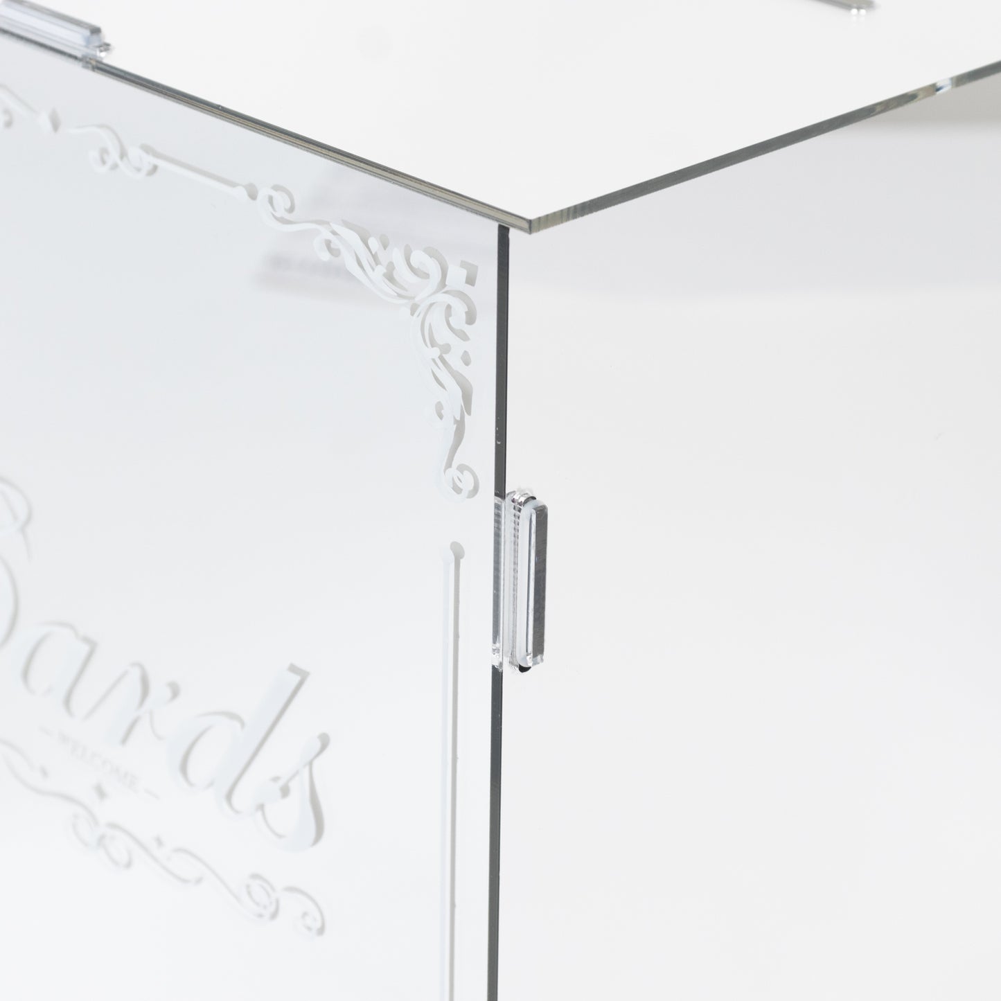 10" Silver Mirror Acrylic Wedding Card Box with Slot - Wishing Well Money Box for Reception, Graduation, and Events