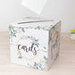Greenery Theme Wedding Reception Gift Card Box with Geometric Gold Foil Print, Collapsible Money Card Box - 8"x8"