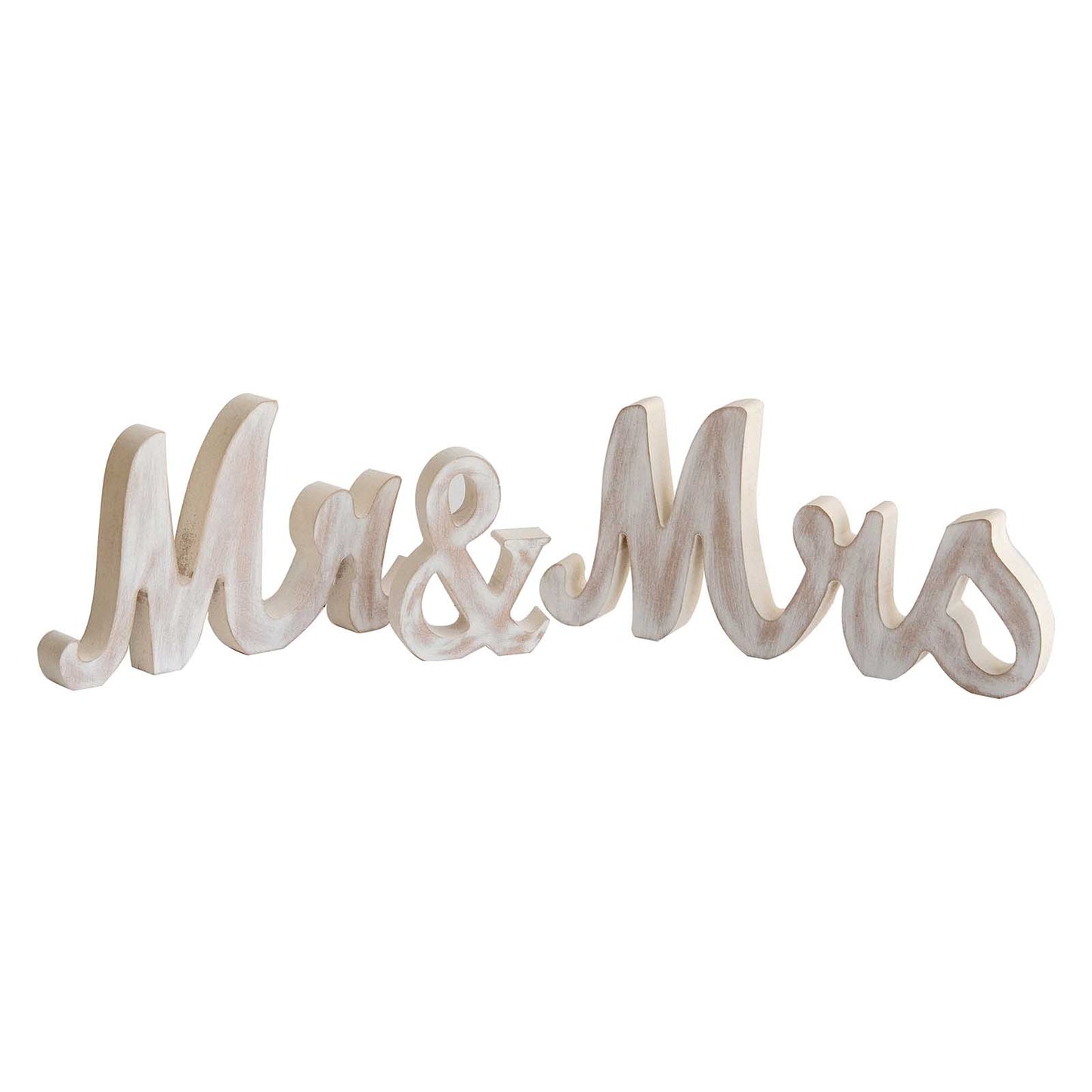 Whitewashed Rustic Wooden "Mr & Mrs" Wedding Table Display Signs, Farmhouse Chic Freestanding Letter Photo Props