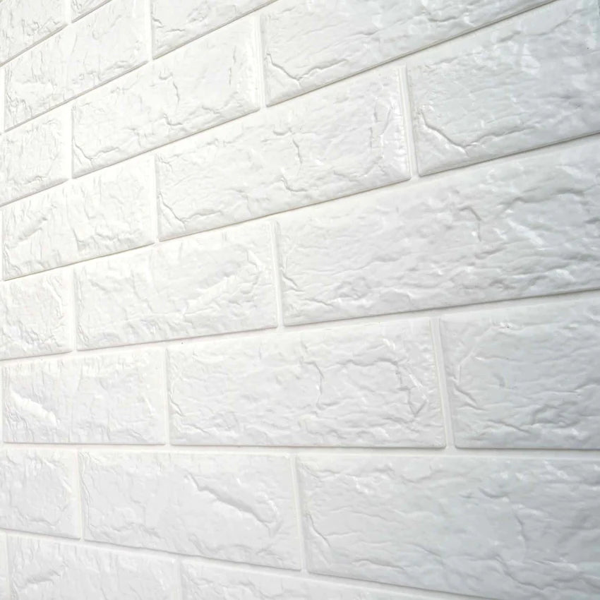 White foam brick 3D wall tile panels covering 58sq.ft.