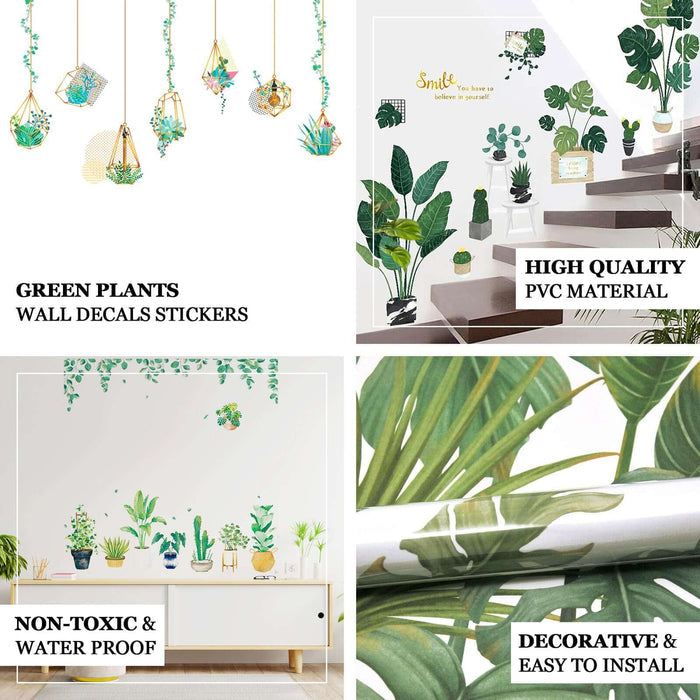 Hanging Terrarium Plants Bulbs Wall Decals, House Garden Peel and Stick Stickers