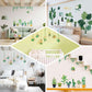 Hanging terrarium plants wall decals in green for home decor.