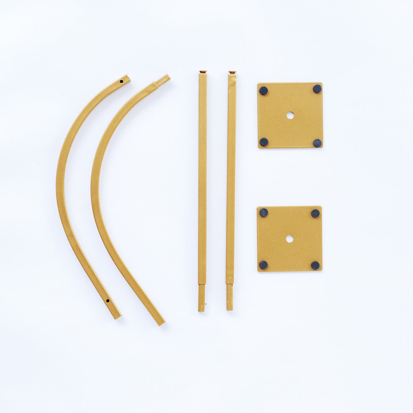 Gold metal wedding cake display stand parts for centerpiece decoration.