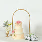 35" Gold Metal Chiara Arch Wedding Cake Display Stand with Rounded Top, Flower Balloon Frame Table Centerpiece with Detachable Base