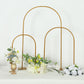 35" Gold Metal Chiara Arch Wedding Cake Display Stand with Rounded Top, Flower Balloon Frame Table Centerpiece with Detachable Base