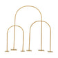 Gold metal chiara arch wedding cake display stand set, 3 sizes.