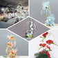 Gold 4-tiered hoop flower stand centerpiece for weddings and events.