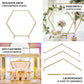 24" Gold Hexagon Table Wedding Arch Centerpiece Stand for floral displays.