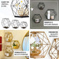 Gold hexagonal floating wall shelves in a stylish geometric design.