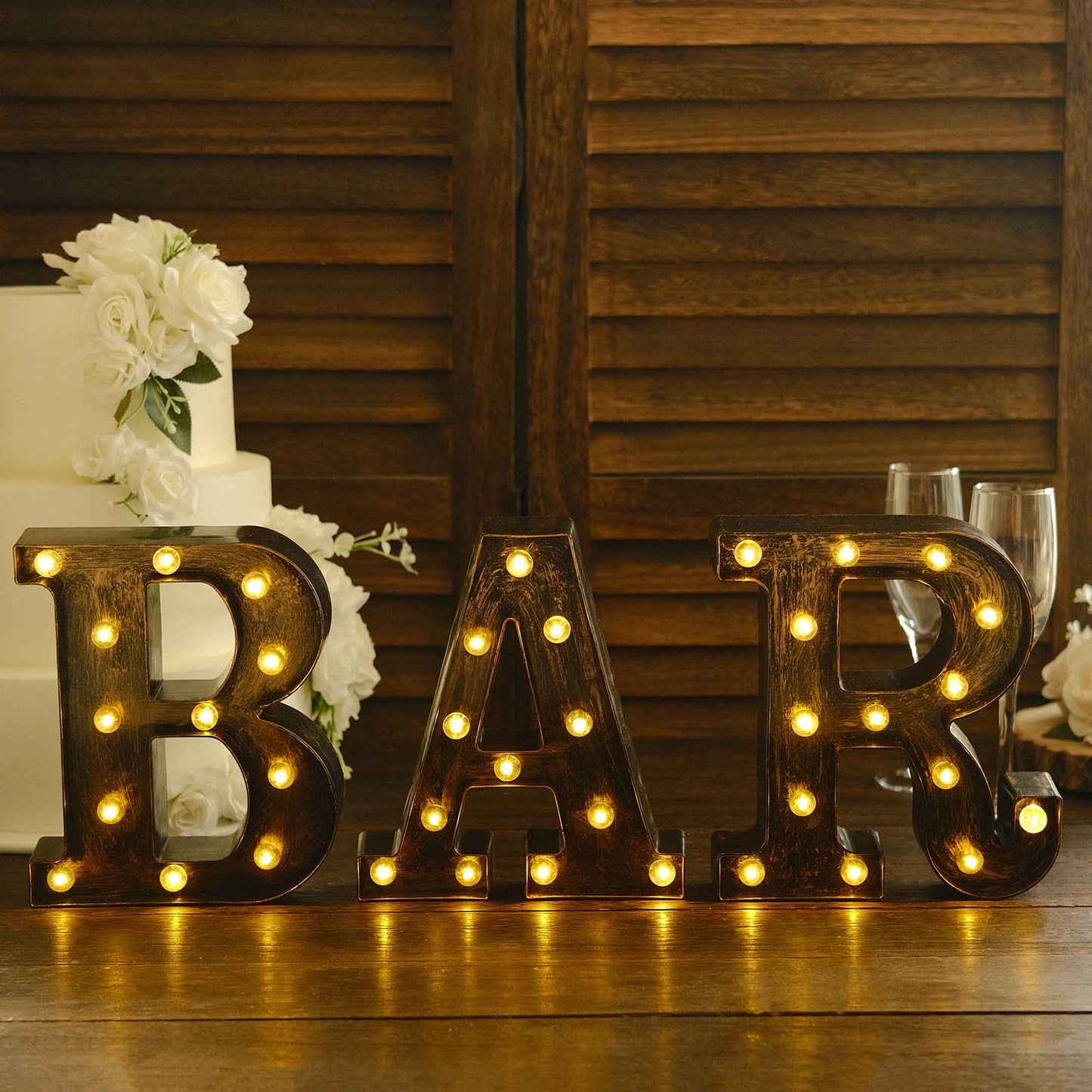 Antique Black Industrial Style LED Marquee Alphabet Letter Sign "B", 9" Vintage Style Light Up Letter