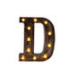 Antique Black Industrial Style LED Marquee Alphabet Letter Sign "D", 9" Vintage Style Light Up Letter