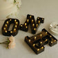 Antique Black Industrial Style LED Marquee Alphabet Letter Sign "E", 9" Vintage Style Light Up Letter