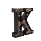 Antique Black Industrial Style LED Marquee Alphabet Letter Sign "K", 9" Vintage Style Light Up Letter
