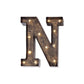Antique Black Industrial Style LED Marquee Alphabet Letter Sign "N", 9" Vintage Style Light Up Letter