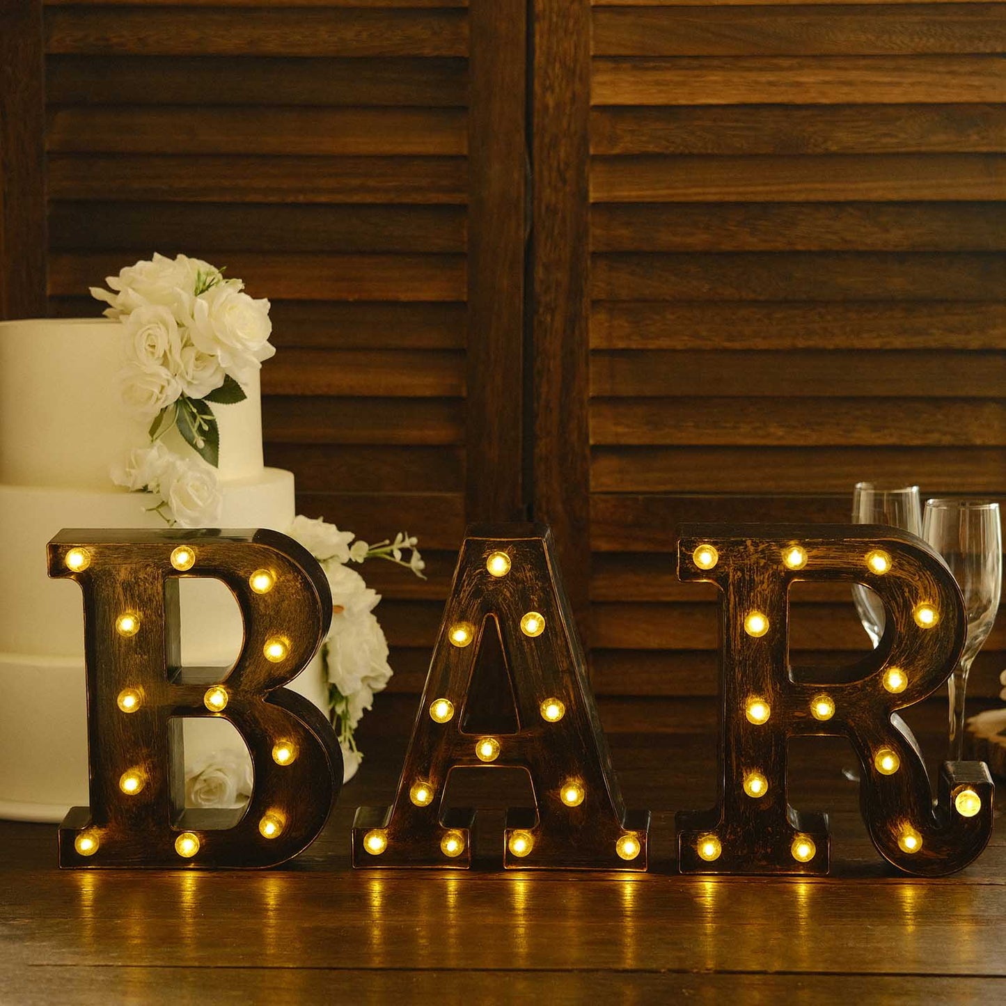 Antique Black Industrial Style LED Marquee Alphabet Letter Sign "R", 9" Vintage Style Light Up Letter