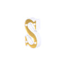 Gold 3D marquee letter "S" with warm white LED lights.