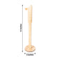 Natural wooden wedding table number sign, 11" tall with round base.