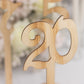 Natural wooden table numbers set for weddings, 11" tall rustic signs.