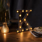 Antique Black Industrial Style LED Marquee Alphabet Letter Sign "K", 9" Vintage Style Light Up Letter