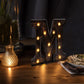 Antique Black Industrial Style LED Marquee Alphabet Letter Sign "M", 9" Vintage Style Light Up Letter