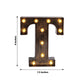 Antique Black Industrial Style LED Marquee Alphabet Letter Sign "T", 9" Vintage Style Light Up Letter