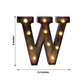 Antique Black Industrial Style LED Marquee Alphabet Letter Sign "W", 9" Vintage Style Light Up Letter