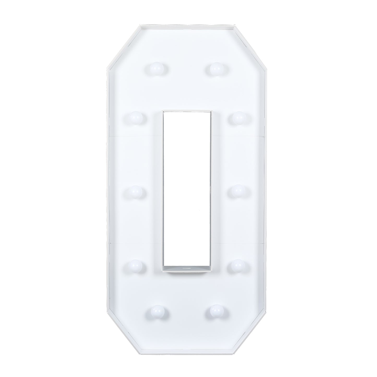 Giant LED Marquee Light Up Number "0", White 4ft Pre-Cut Foam Board with 10 Warm White Battery Operated LEDs, Glue Gun and Sticks