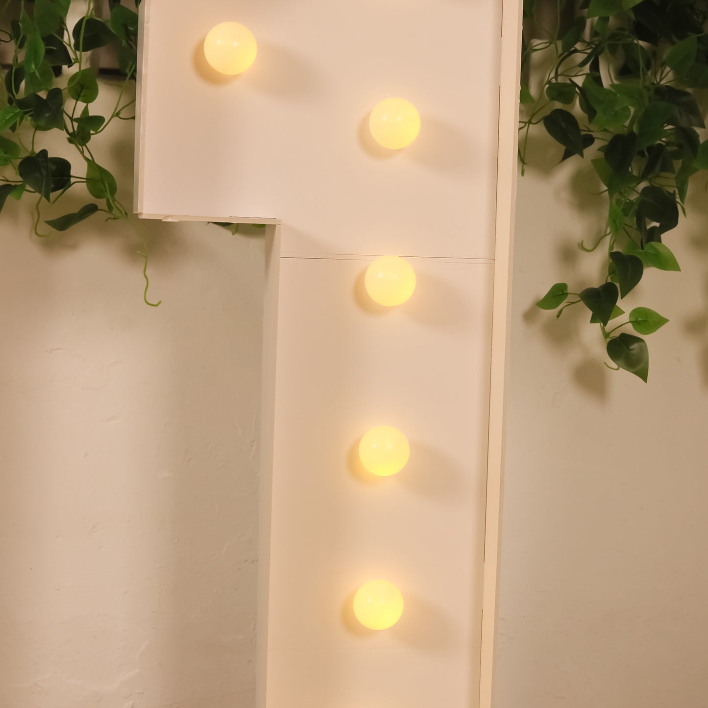 Giant LED Marquee Light Up Number "1", White 4ft Pre-Cut Foam Board with 10 Warm White Battery Operated LEDs, Glue Gun and Sticks