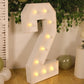 Giant LED Marquee Light Up Number "2", White 4ft Pre-Cut Foam Board with 10 Warm White Battery Operated LEDs, Glue Gun and Sticks
