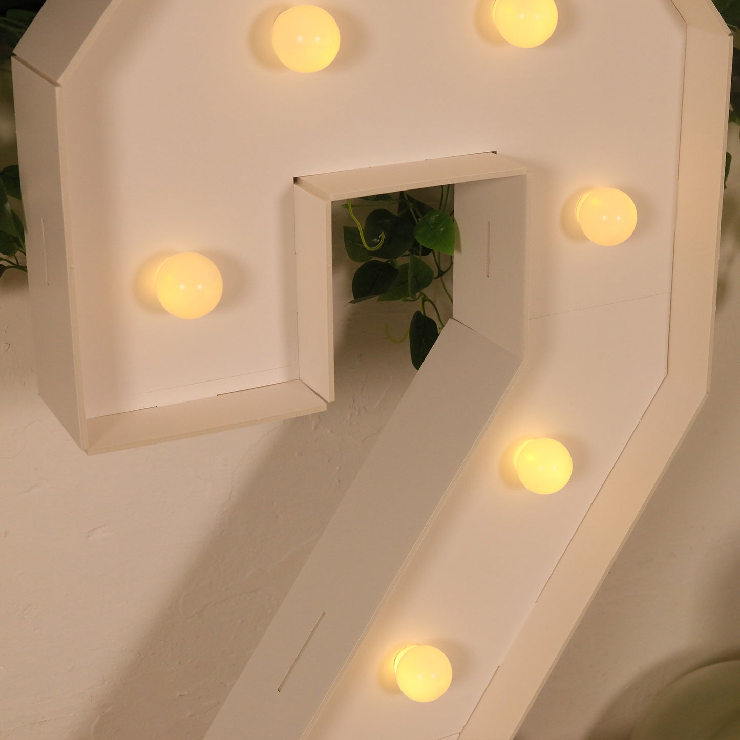 Giant LED Marquee Light Up Number "2", White 4ft Pre-Cut Foam Board with 10 Warm White Battery Operated LEDs, Glue Gun and Sticks